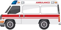 Emergency ambulance on white background illustration